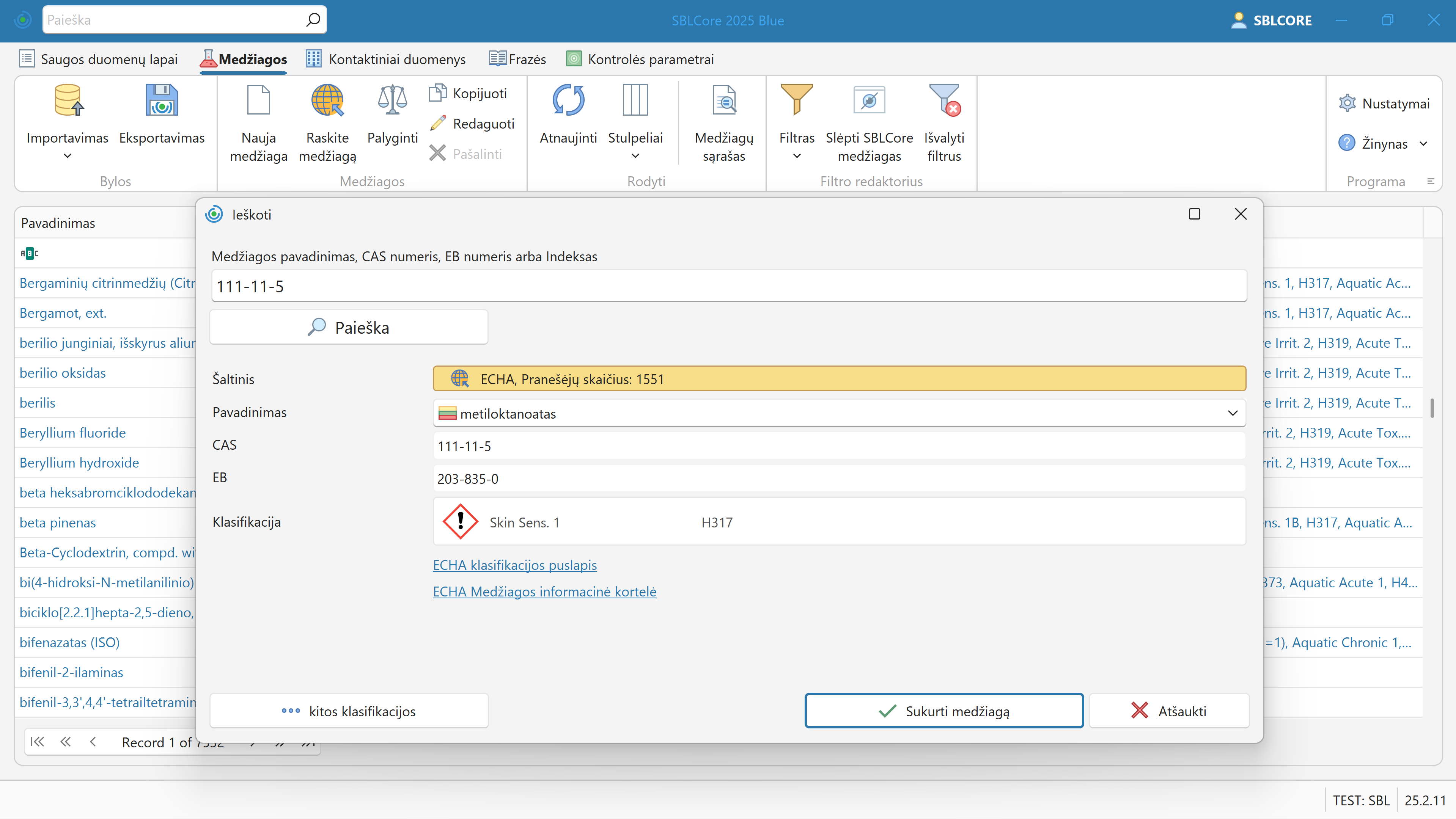 Medžiagų duomenų bazė