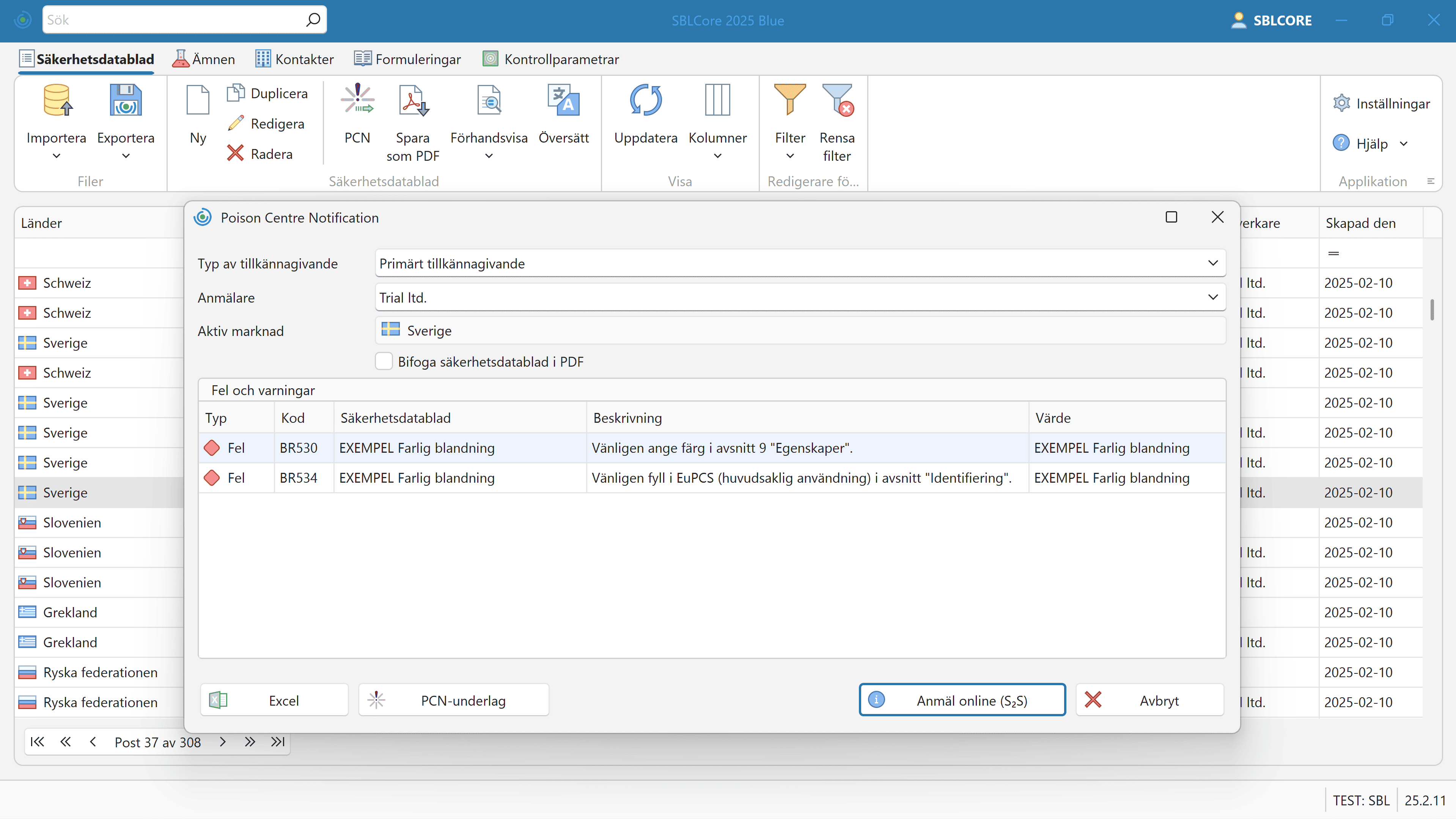 PCN-anmälan och UFI-kod